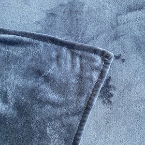Grey plush lightweight throw blanket